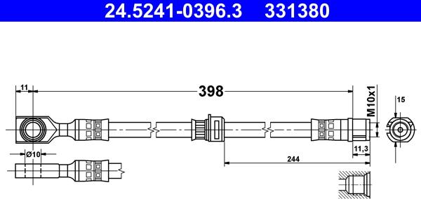 ATE 24.5241-0396.3 - Flessibile del freno autozon.pro