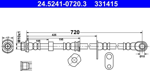 ATE 24.5241-0720.3 - Flessibile del freno autozon.pro