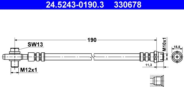 ATE 24.5243-0190.3 - Flessibile del freno autozon.pro