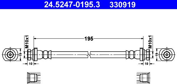 ATE 24.5247-0195.3 - Flessibile del freno autozon.pro