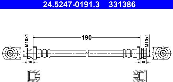 ATE 24.5247-0191.3 - Flessibile del freno autozon.pro