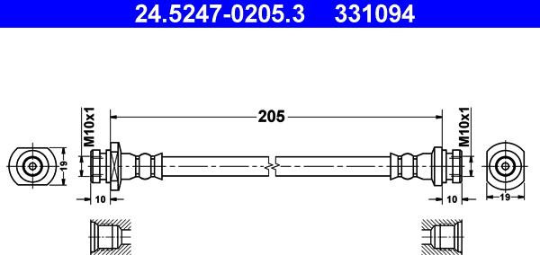 ATE 24.5247-0205.3 - Flessibile del freno autozon.pro