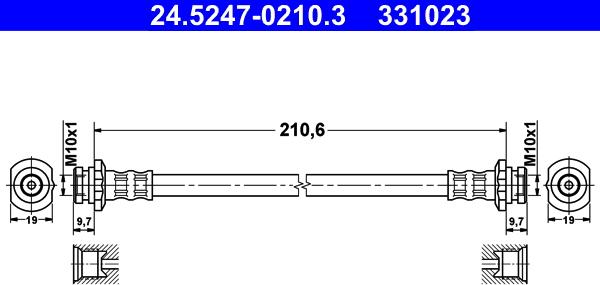 ATE 24.5247-0210.3 - Flessibile del freno autozon.pro