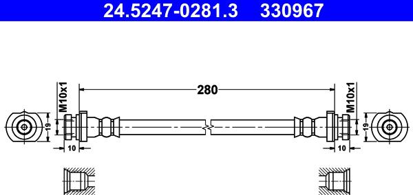 ATE 24.5247-0281.3 - Flessibile del freno autozon.pro