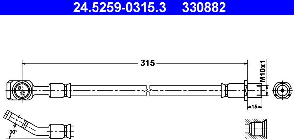 ATE 24.5259-0315.3 - Flessibile del freno autozon.pro