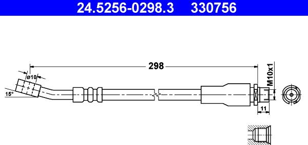 ATE 24.5256-0298.3 - Flessibile del freno autozon.pro