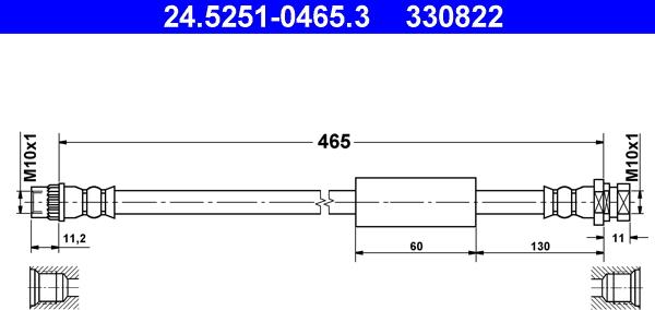 ATE 24.5251-0465.3 - Flessibile del freno autozon.pro