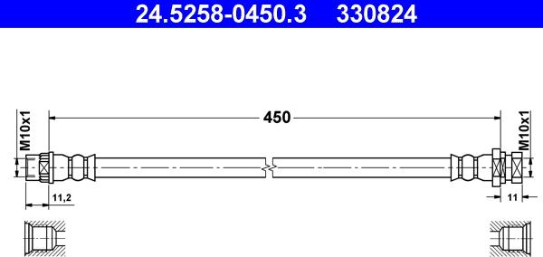 ATE 24.5258-0450.3 - Flessibile del freno autozon.pro