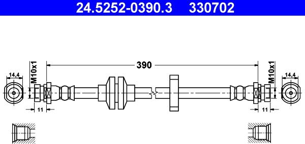 ATE 24.5252-0390.3 - Flessibile del freno autozon.pro