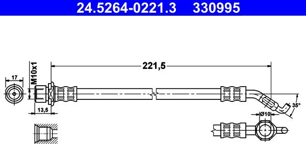 ATE 24.5264-0221.3 - Flessibile del freno autozon.pro