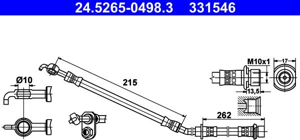 ATE 24.5265-0498.3 - Flessibile del freno autozon.pro