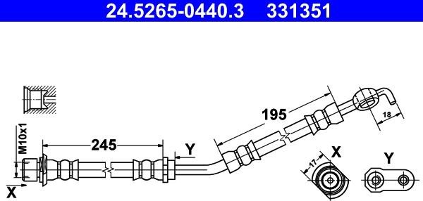 ATE 24.5265-0440.3 - Flessibile del freno autozon.pro