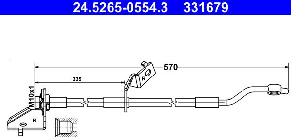 ATE 24.5265-0554.3 - Flessibile del freno autozon.pro