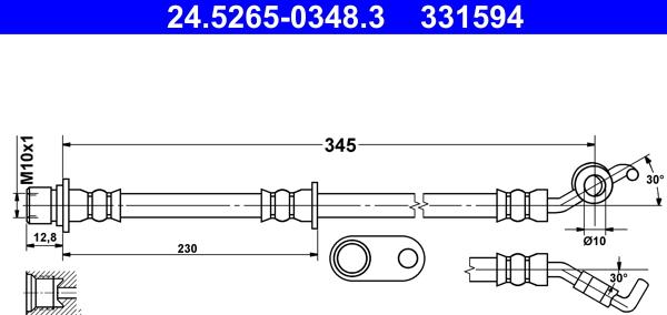 ATE 24.5265-0348.3 - Flessibile del freno autozon.pro