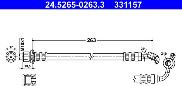 ATE 24.5265-0263.3 - Flessibile del freno autozon.pro