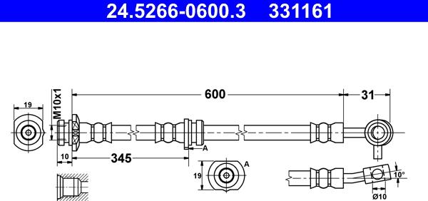 ATE 24.5266-0600.3 - Flessibile del freno autozon.pro