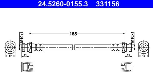 ATE 24.5260-0155.3 - Flessibile del freno autozon.pro