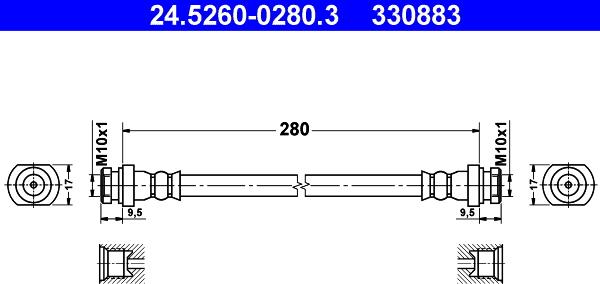 ATE 24.5260-0280.3 - Flessibile del freno autozon.pro