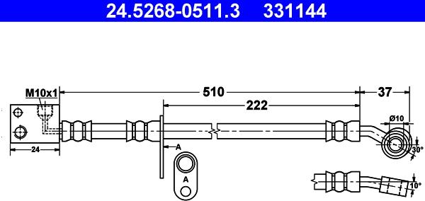 ATE 24.5268-0511.3 - Flessibile del freno autozon.pro