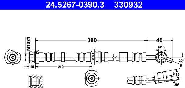 ATE 24.5267-0390.3 - Flessibile del freno autozon.pro