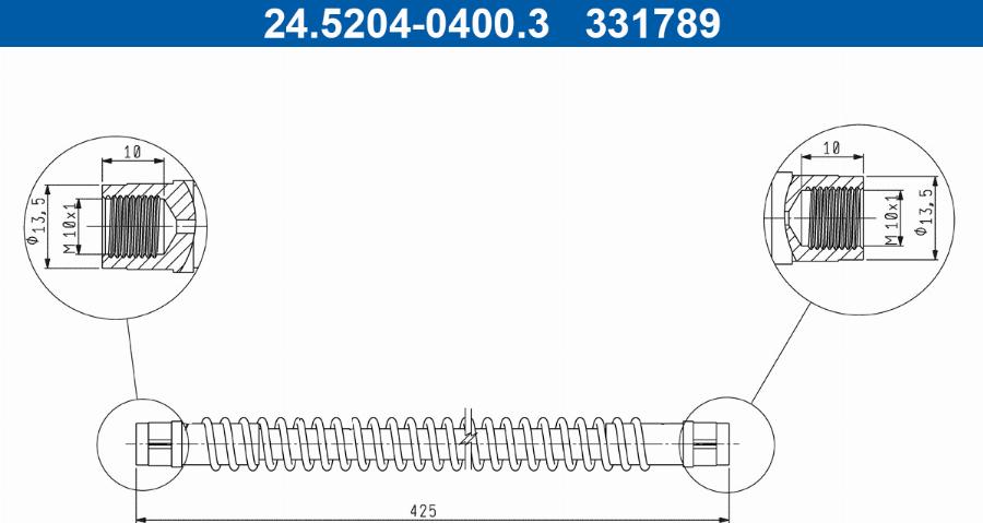 ATE 24.5204-0400.3 - Flessibile del freno autozon.pro