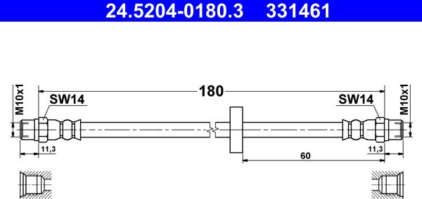 ATE 24.5204-0180.3 - Flessibile del freno autozon.pro