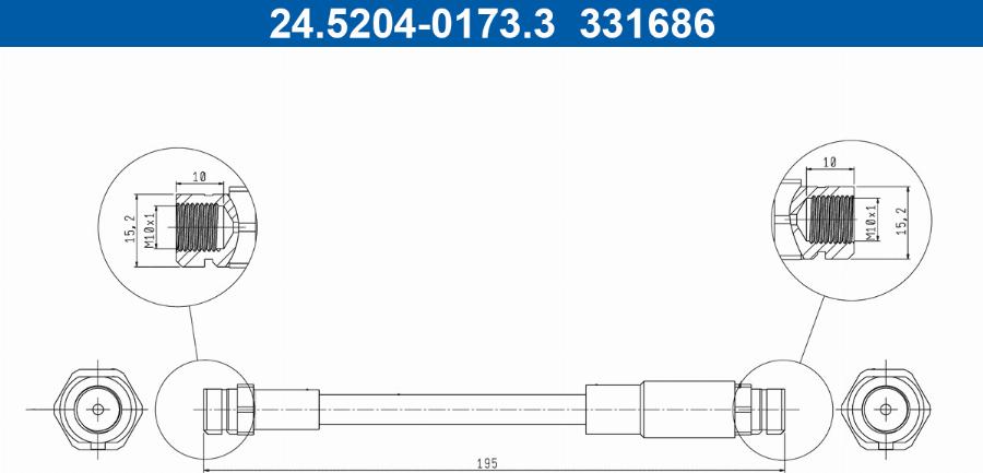 ATE 24.5204-0173.3 - Flessibile del freno autozon.pro