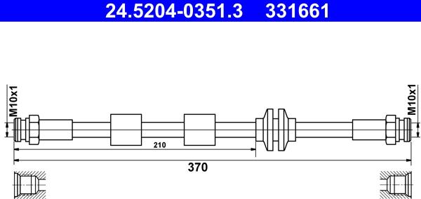 ATE 24.5204-0351.3 - Flessibile del freno autozon.pro