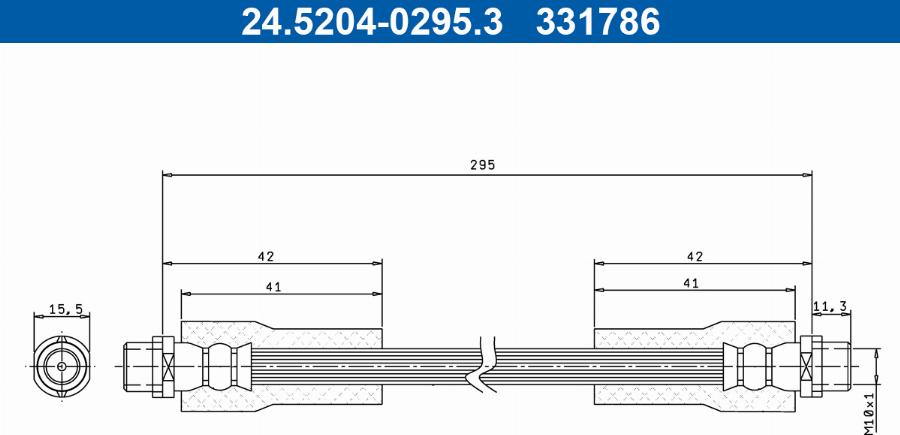 ATE 24.5204-0295.3 - Flessibile del freno autozon.pro