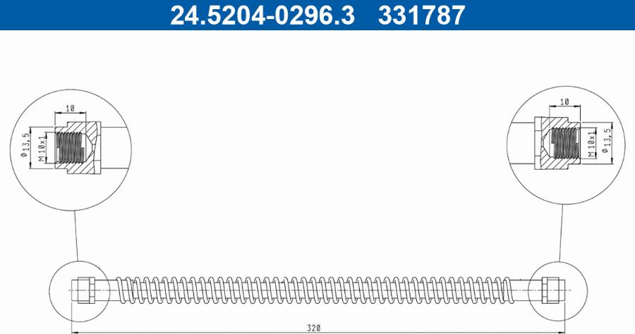 ATE 24.5204-0296.3 - Flessibile del freno autozon.pro