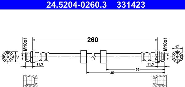 ATE 24.5204-0260.3 - Flessibile del freno autozon.pro