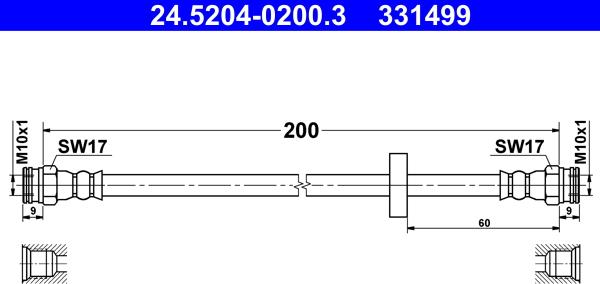 ATE 24.5204-0200.3 - Flessibile del freno autozon.pro