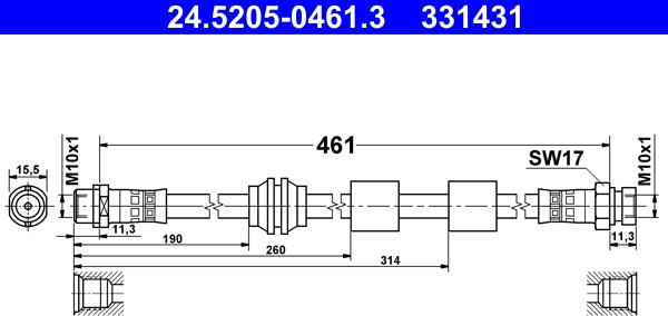 ATE 24.5205-0461.3 - Flessibile del freno autozon.pro