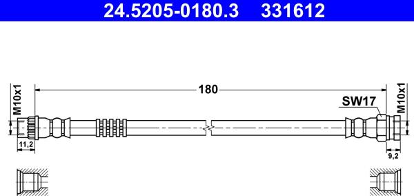 ATE 24.5205-0180.3 - Flessibile del freno autozon.pro