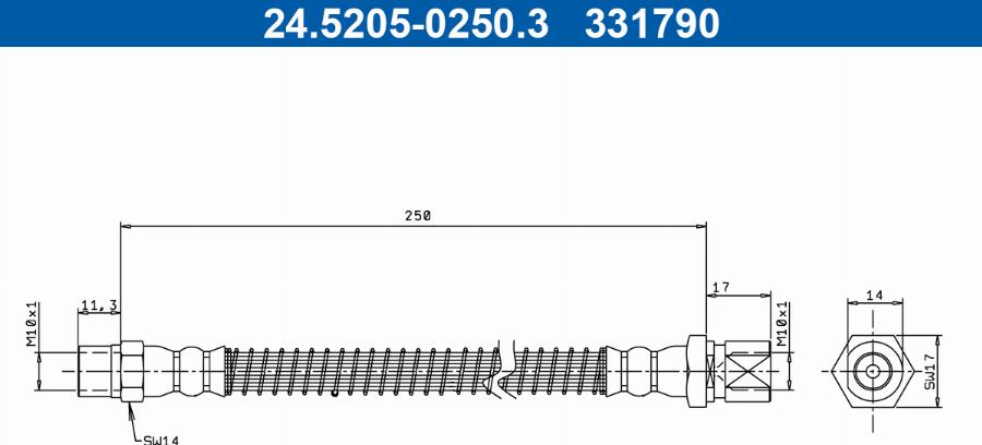 ATE 24.5205-0250.3 - Flessibile del freno autozon.pro