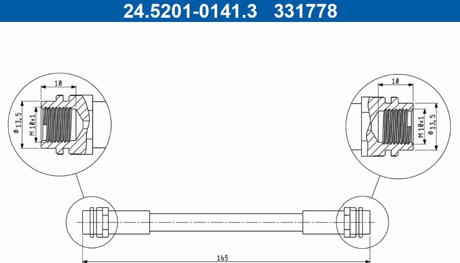 ATE 24.5201-0141.3 - Flessibile del freno autozon.pro