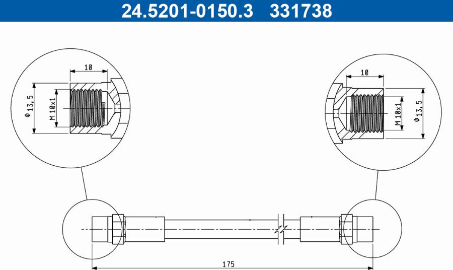 ATE 24.5201-0150.3 - Flessibile del freno autozon.pro