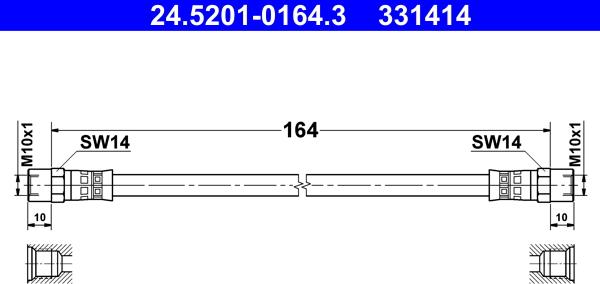 ATE 24.5201-0164.3 - Flessibile del freno autozon.pro