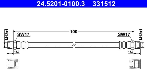 ATE 24.5201-0100.3 - Flessibile del freno autozon.pro