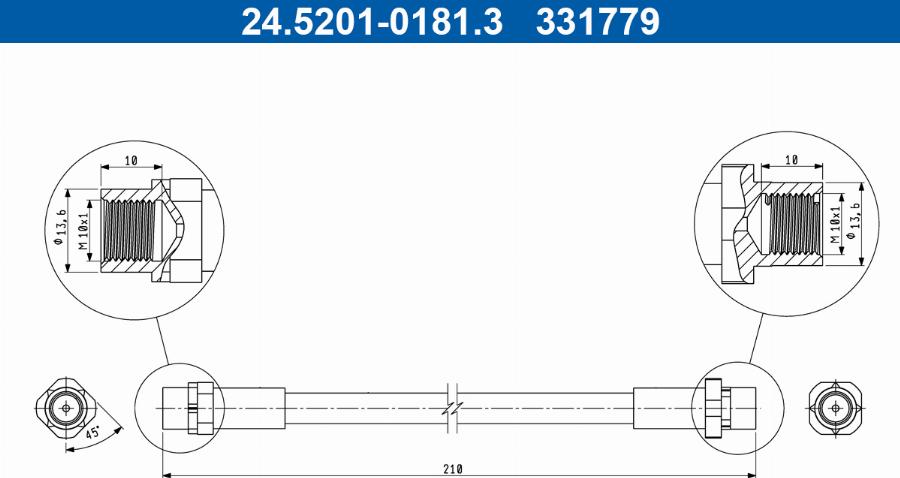 ATE 24.5201-0181.3 - Flessibile del freno autozon.pro