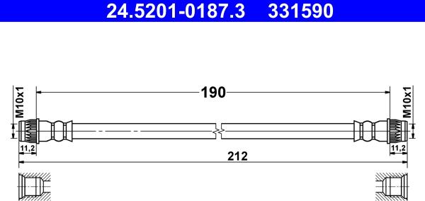 ATE 24.5201-0187.3 - Flessibile del freno autozon.pro