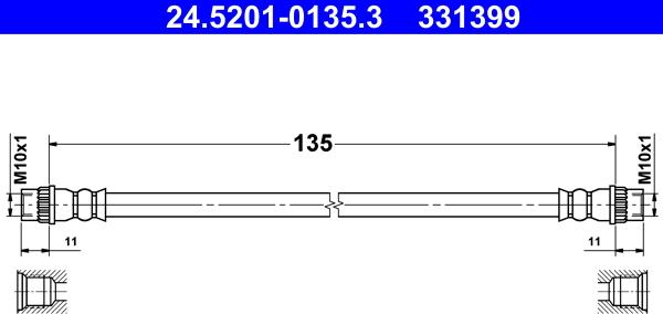 ATE 24.5201-0135.3 - Flessibile del freno autozon.pro