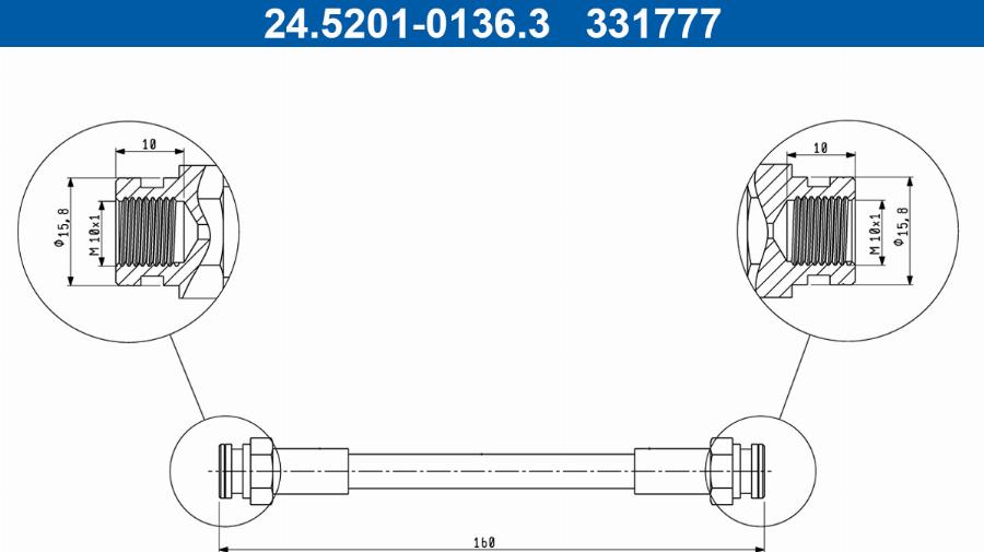 ATE 24.5201-0136.3 - Flessibile del freno autozon.pro