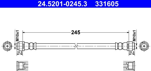 ATE 24.5201-0245.3 - Flessibile del freno autozon.pro