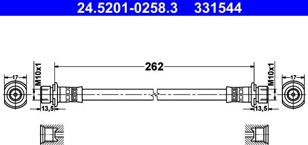 ATE 24.5201-0258.3 - Flessibile del freno autozon.pro