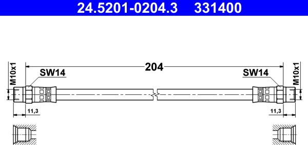 ATE 24.5201-0204.3 - Flessibile del freno autozon.pro