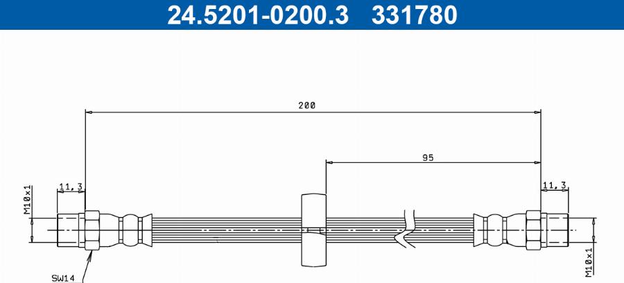 ATE 24.5201-0200.3 - Flessibile del freno autozon.pro