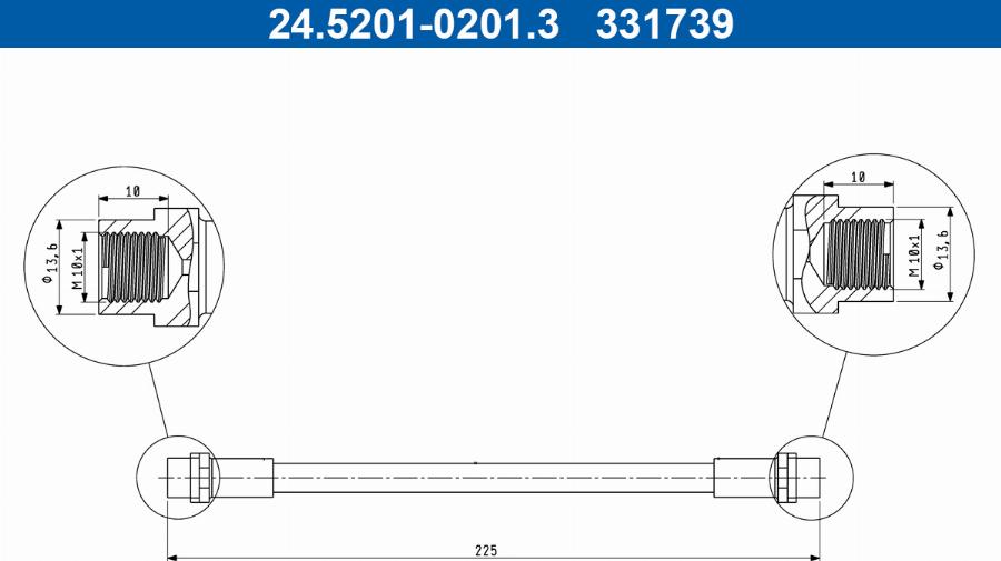 ATE 24.5201-0201.3 - Flessibile del freno autozon.pro