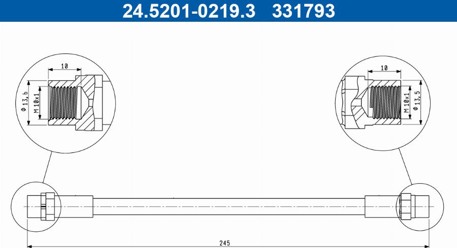 ATE 24.5201-0219.3 - Flessibile del freno autozon.pro