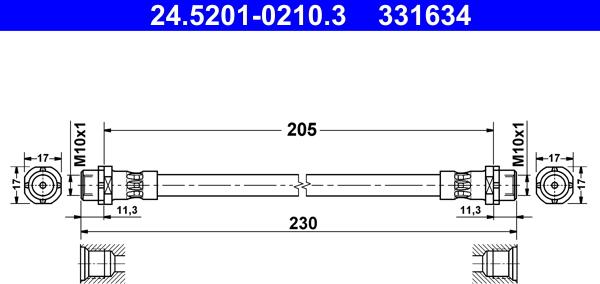 ATE 24.5201-0210.3 - Flessibile del freno autozon.pro